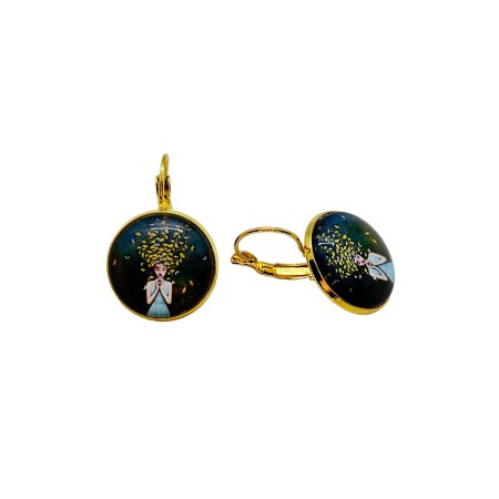earrings steel gold with hair butterflies1